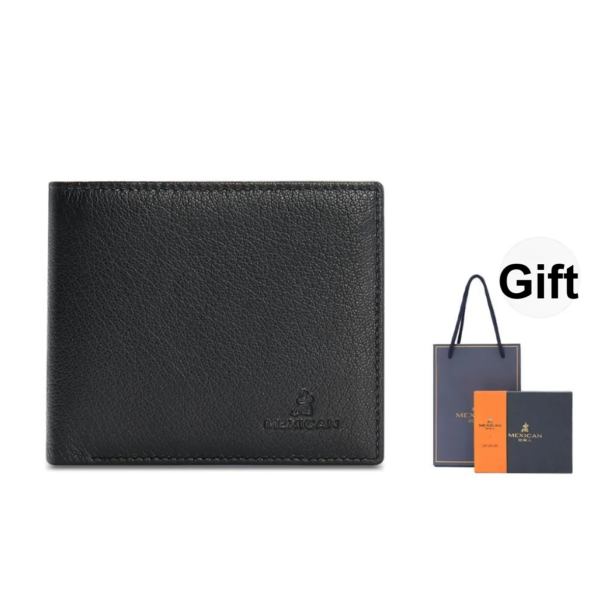 MEXICAN Sheepskin Wallet Regular Men's Black