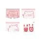 Gift Box Set[Mimi Pig+White Doo Pig+White Mimi Pig+Heart Knitted Bag]