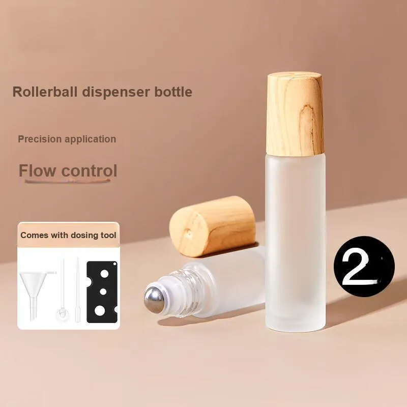 JIANYINGSHU Roll on Perfume Bottle Glass Essential Oil Sample Travel Portable Small Glass Bottles 10ml 2 Pieces Minimum-8
