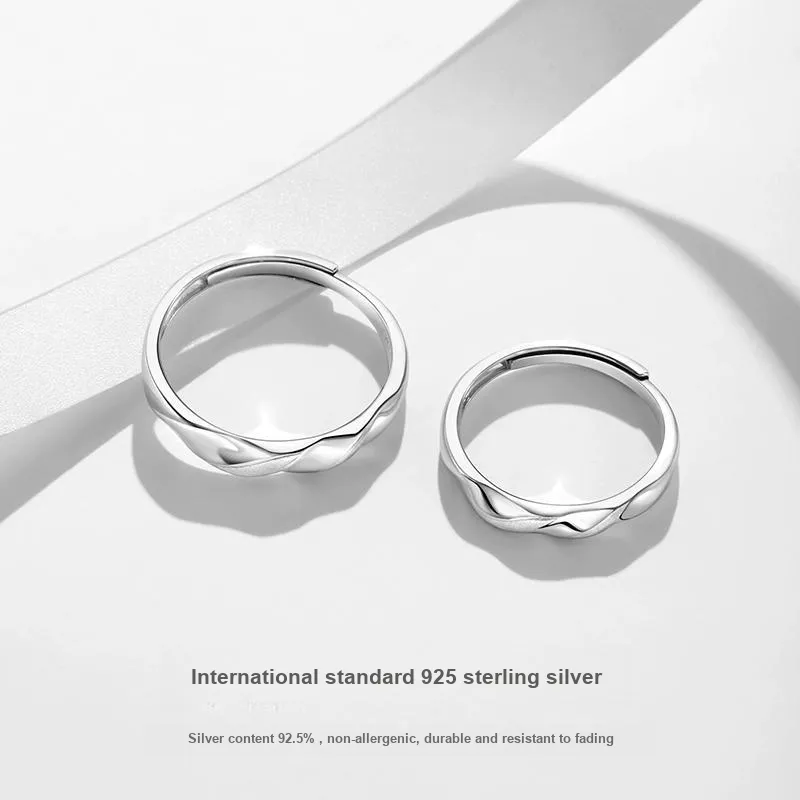 FANCI S925 Silver Ring Pair Unisex-2