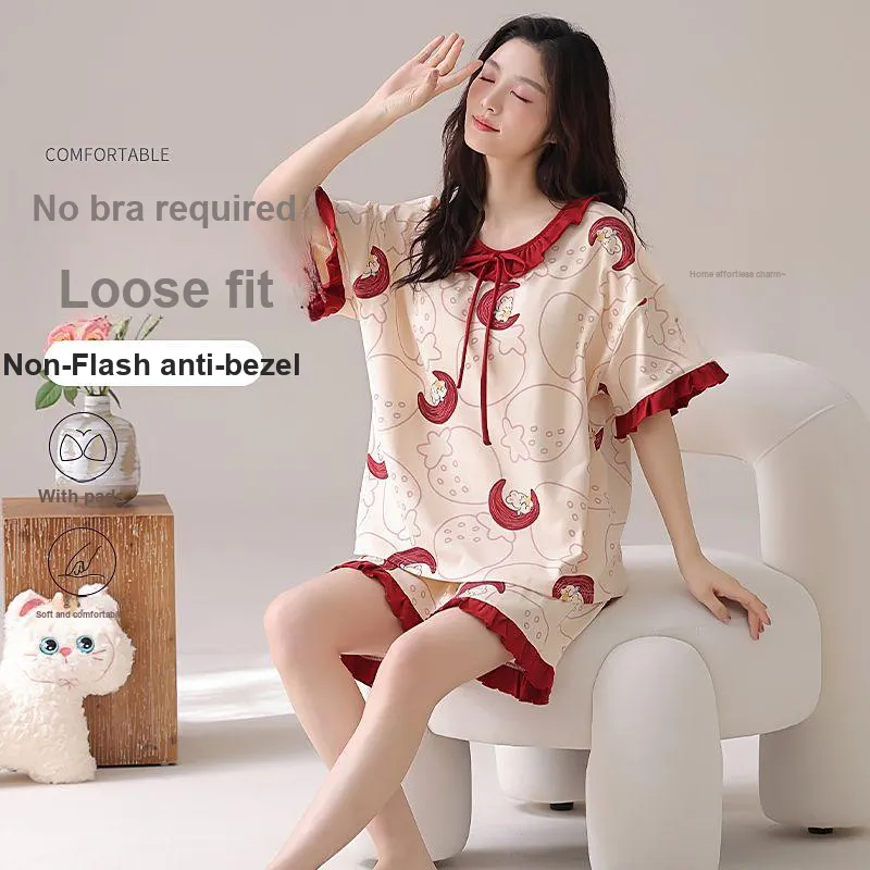 XISHE Pajama Set Women's Burgundy-2