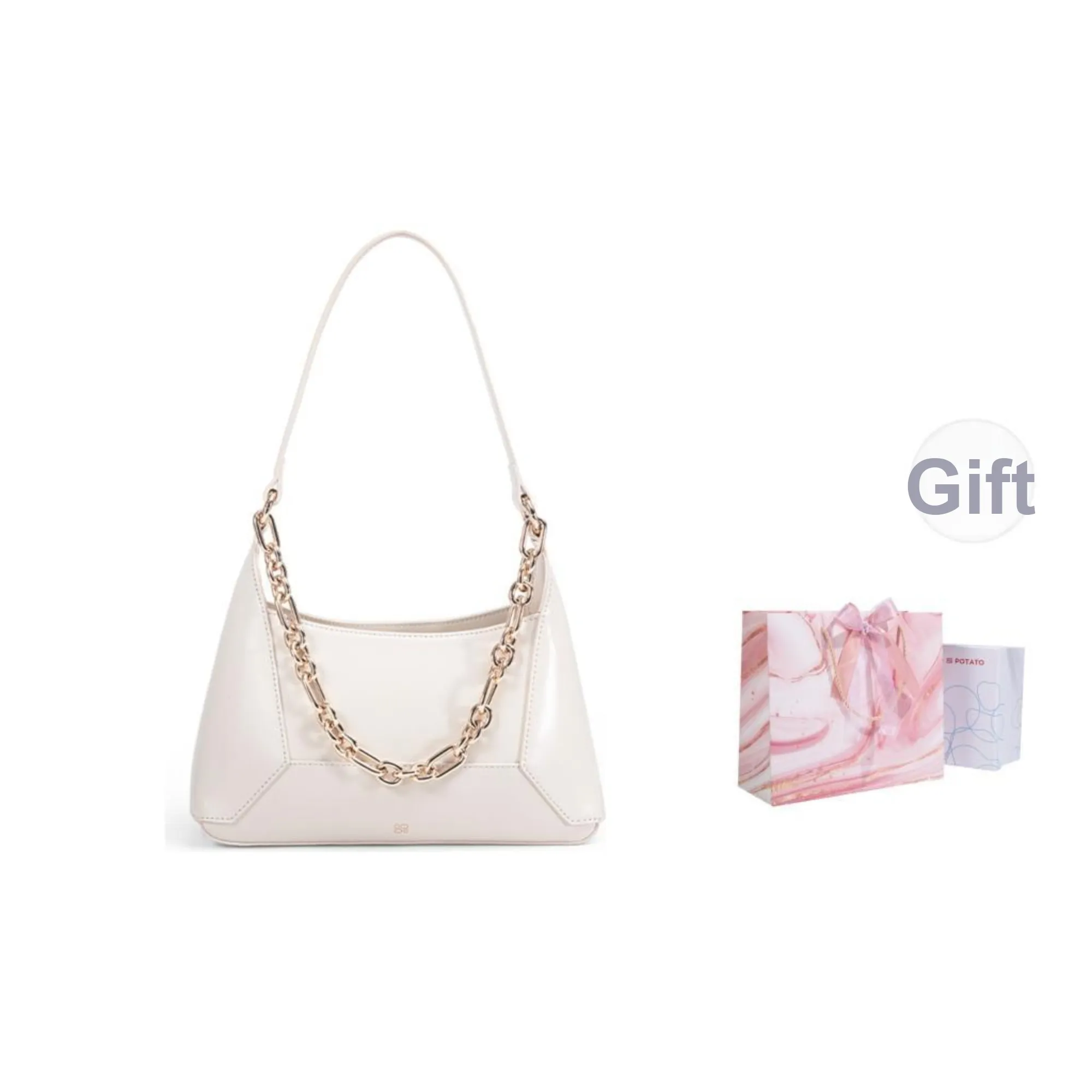 TOMATO&POTATO Cow Leather Shoulder Bag Crossbody Bag Handbag Women's Multiple Colors
