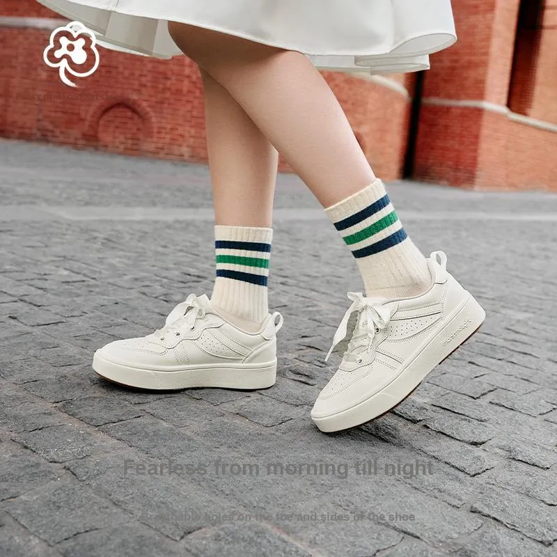 PANSY Cushioning, Lightweight, Breathable Low Top Skateboard Shoes Women's White-2