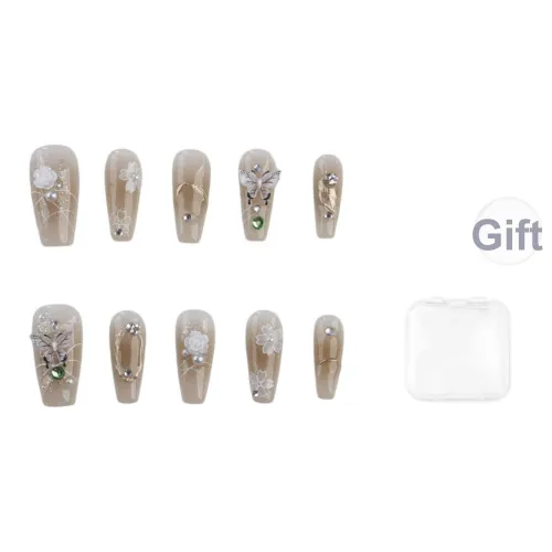 Song Biography PURE Elegance Brightening Ручной работы 3D-эффект Камелия Nail Art False Nail Средний LADDER 25 мм