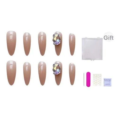 ORANOT Минималистский стиль стразы украшенный повседневный телесный False Nail средний LADDER телесный градиентный 24 мм