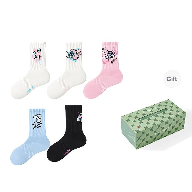 B&C.Room Mid Calf Socks Unisex 5 Pack-5