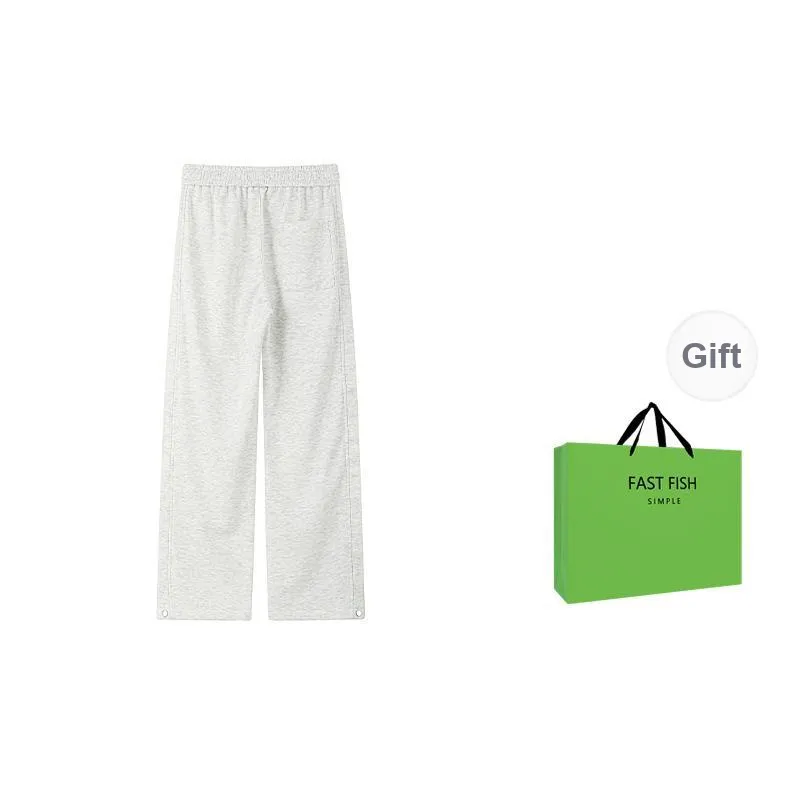 FASTFISH Casual Pants Unisex White Heather Gray-1