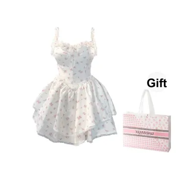 XUANSHU Slip Dresses Women's White