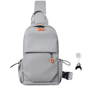 Warrior Polyester Shoulder Bag Crossbody Bag Cross Backpack Sling Bag Small Size Unisex Black/Gray
