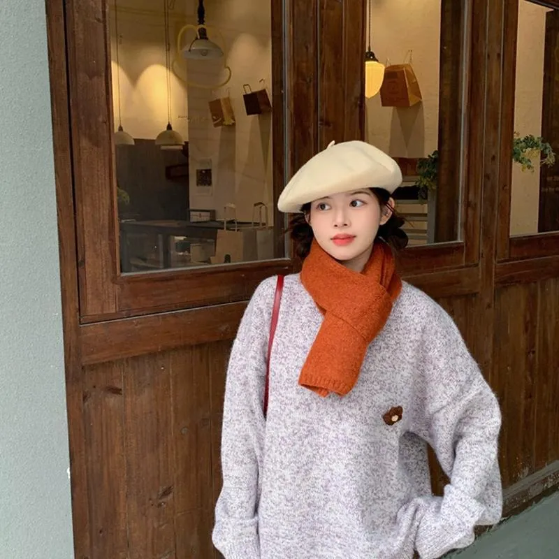 SLEEPYWALK Acrylic Knit Scarves Unisex-7