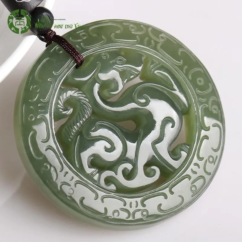 WANYUHUN Pendants Green Jade Unisex-5