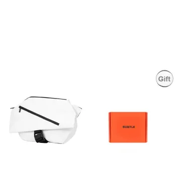 Subtle Nylon Fabric Shoulder Bag, Crossbody Bag, Sling Bag Large Size Unisex Black/White