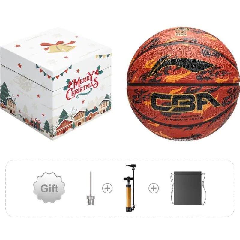 LiNing Rubber Basketball Black Red Size 7 Ball Training Unisex-4