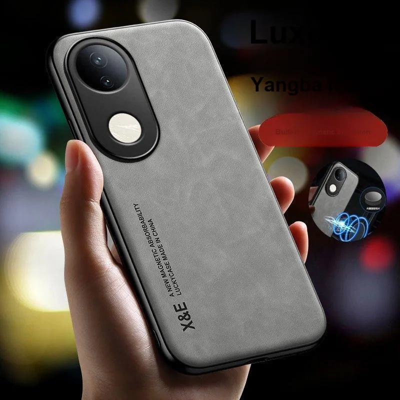 HUAZHONGBAO Leather Material Yangba Leather Magnetic Phone Cases Compatibility  Vivo S20/S19/S18/18 Pro/S17/S16-2
