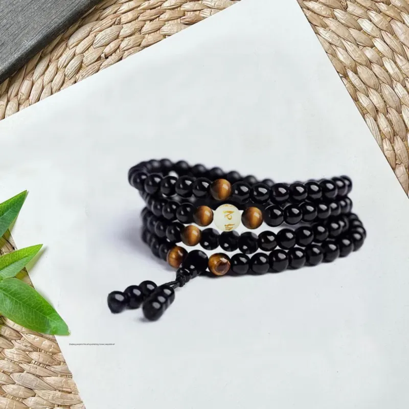 Jinghua Record Obsidian Jade Bracelets Unisex-6