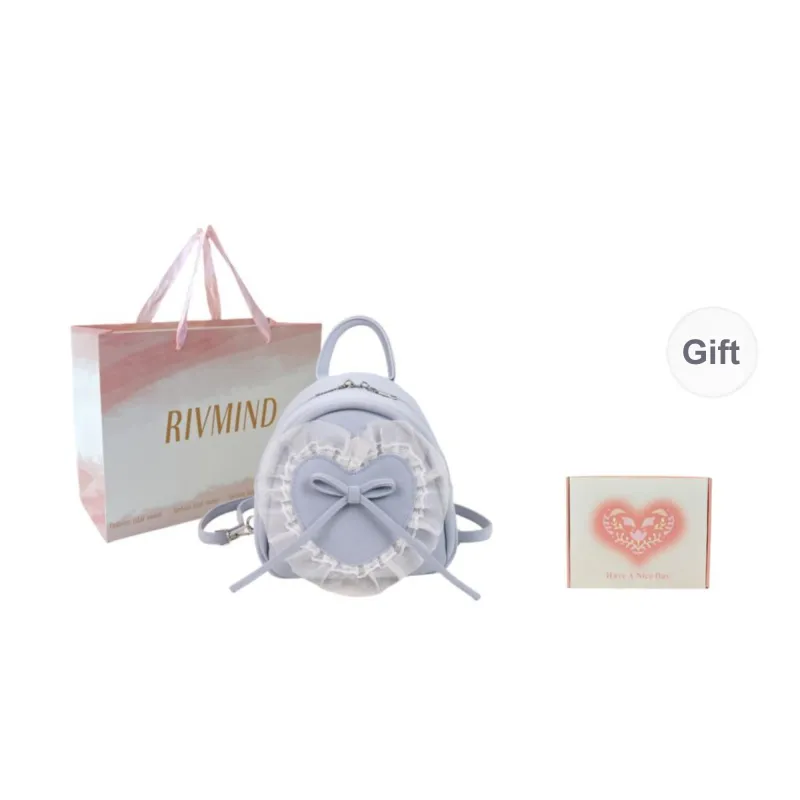 RIVMIND PU Backpack Women's Pink/Blue/Black-16