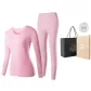 Women's Crew Neck Clothing Sets (Bright Pink) 100% cotton Skin-Friendly/3A Antibacterial