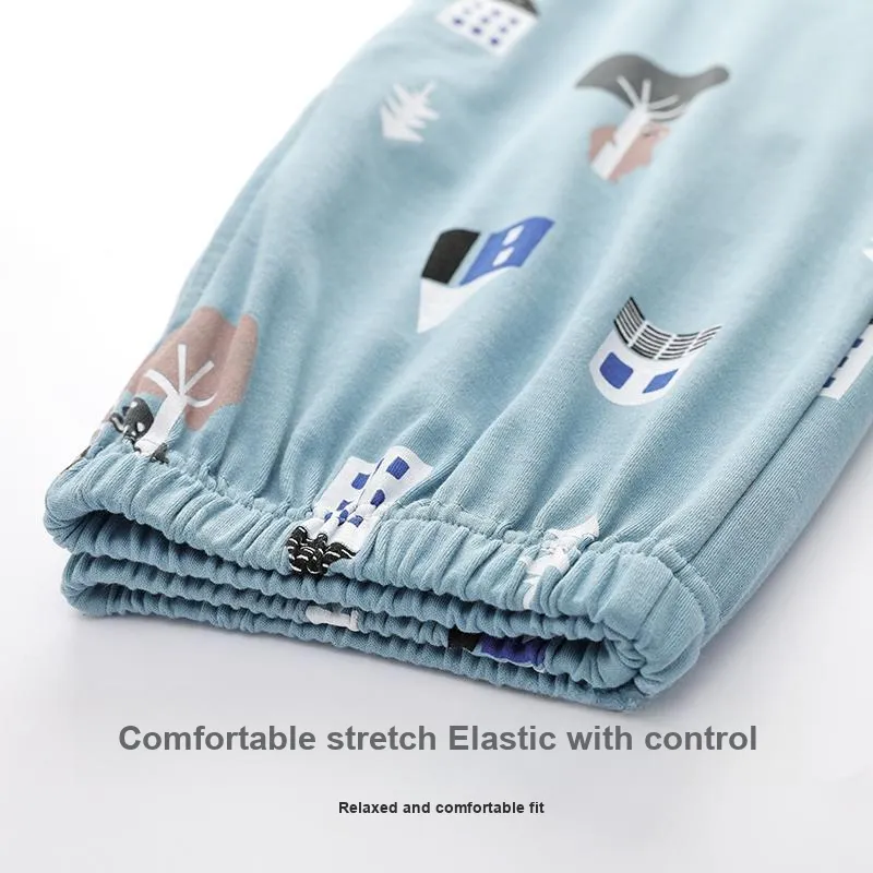 FENTENGCARE Pajama Pants Women's Light Blue-2