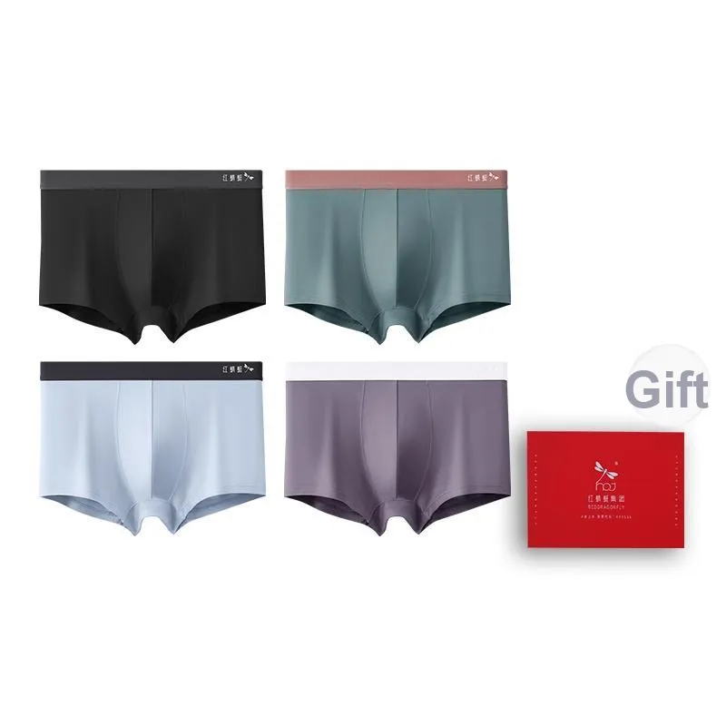 RED DRAGONFLY Модал Трусы Мужские 4 Пачки Подарочный Набор