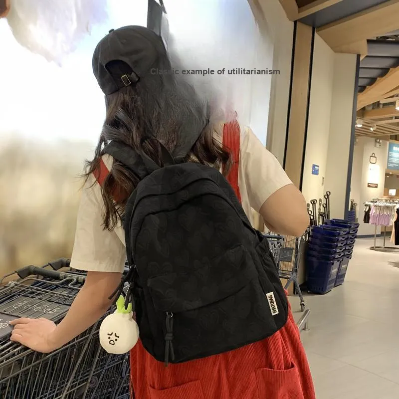 Single Warehouse Polyester Backpack Regular Women's White/Black/Pink/Khaki-14
