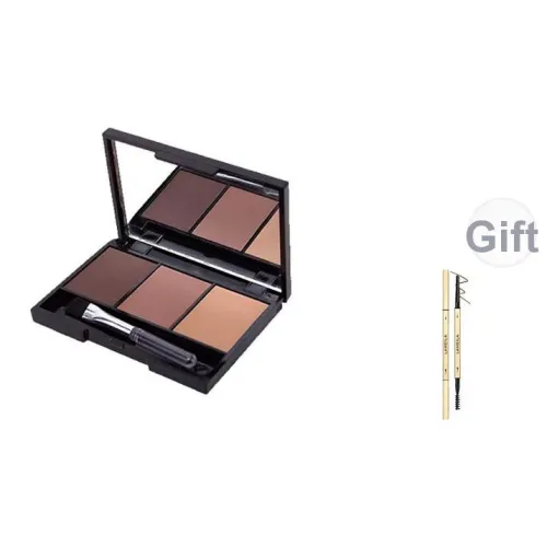 LAMEILA Трикольоровая пудра для бровей Коричневый Серый Черный Смужка ПРОФЕСИОНАЛЬНАЯ Водонепроницаемая