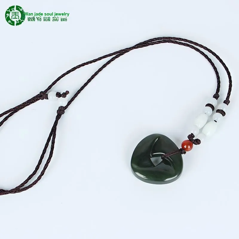 WANYUHUN Hetian Jade Pendants Green Jade Unisex-9