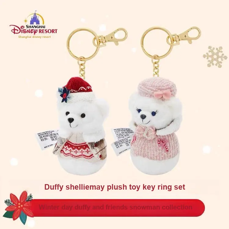Disney 2023 Winter Duffy And Friends Snowman Series ShellieMay Set Dolls Plush Pendant 10cm Height Shanghai Disney-1