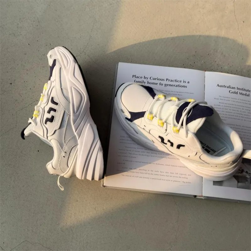DEFINE CHOICE Anti Slip And Wear Resistant Height Increasing Low Top Chunky Sneakers Women's-3