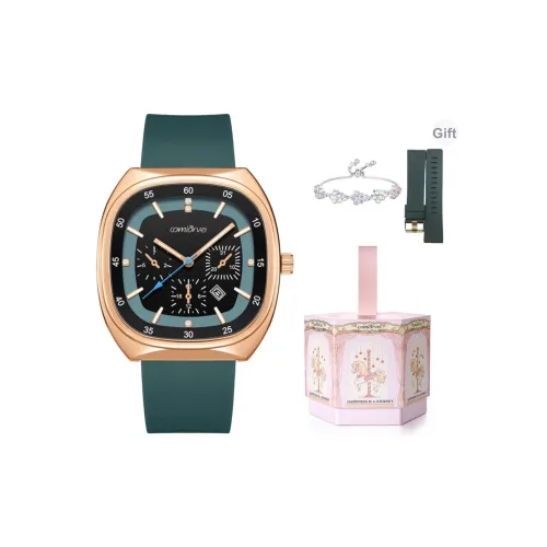 COMLORVEI Классический и универсальный американский многофункциональный кварцевый механизм силиконовый ремешок часы унисекс черный циферблат