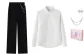 Gift Box Set (Suit Trouser+Shirt) Comes with Pants Chains