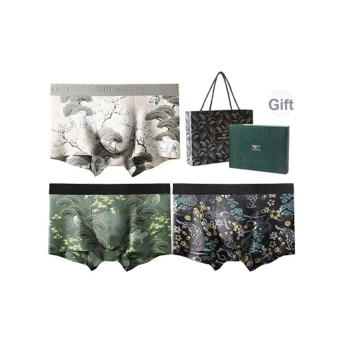SEPTWOLVES Мужское нижнее белье 3 штуки набор в подарочной коробке + сумка для покупок