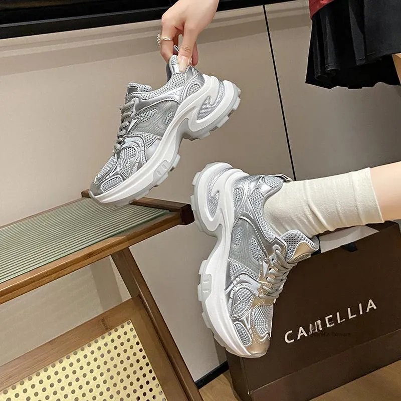 Daying Slip Resistant, Breathable, Height Increasing Low Top Chunky Sneakers Women's-2