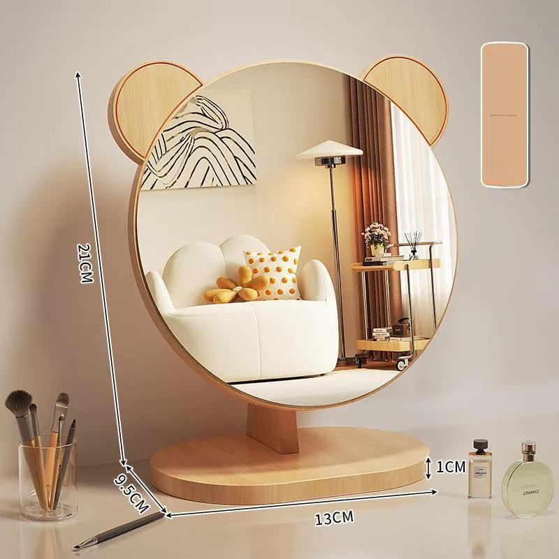 JIXUAN Portable Cartoon Cute Bedroom Desktop Luxury Premium Make Up Mirrors-1