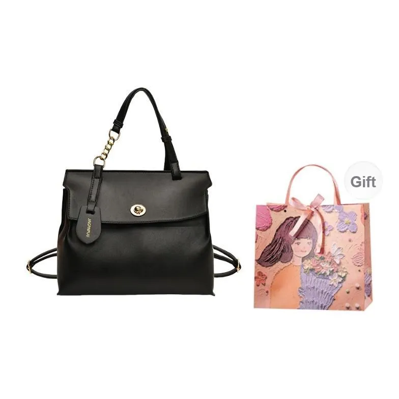 PARK DANCE PU Backpack Regular Women's Ecru/Black/Coffee-9