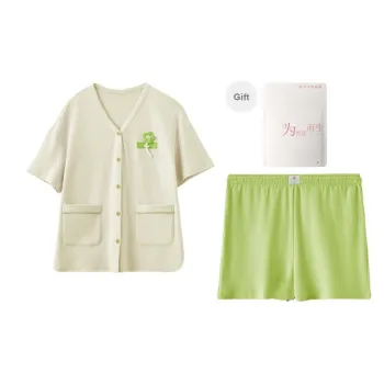 Red Beans At Home Pajama Set Women's Shopping Bag Ecru