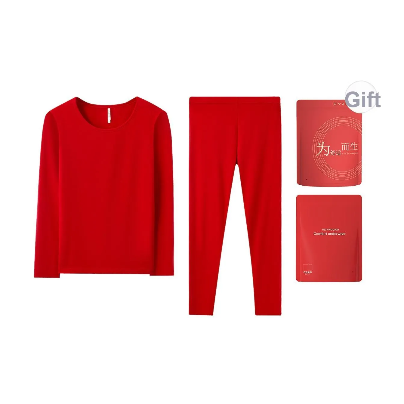 Red bean Женские MID Вес Утепление Нижнее белье Набор Женские Термокомплекты