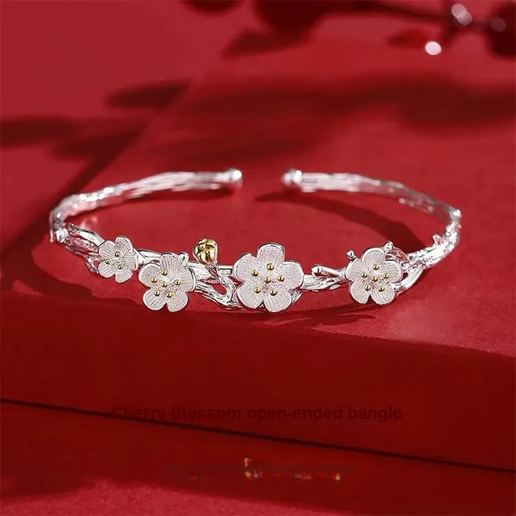 CHINA GOLD S925 Silver Bangles Women's-1