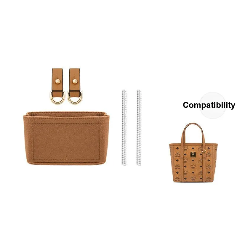 Luxury Care Artisan Workshop Polyester Felt Bag Shoulder Strap Women's Black/Brown/White