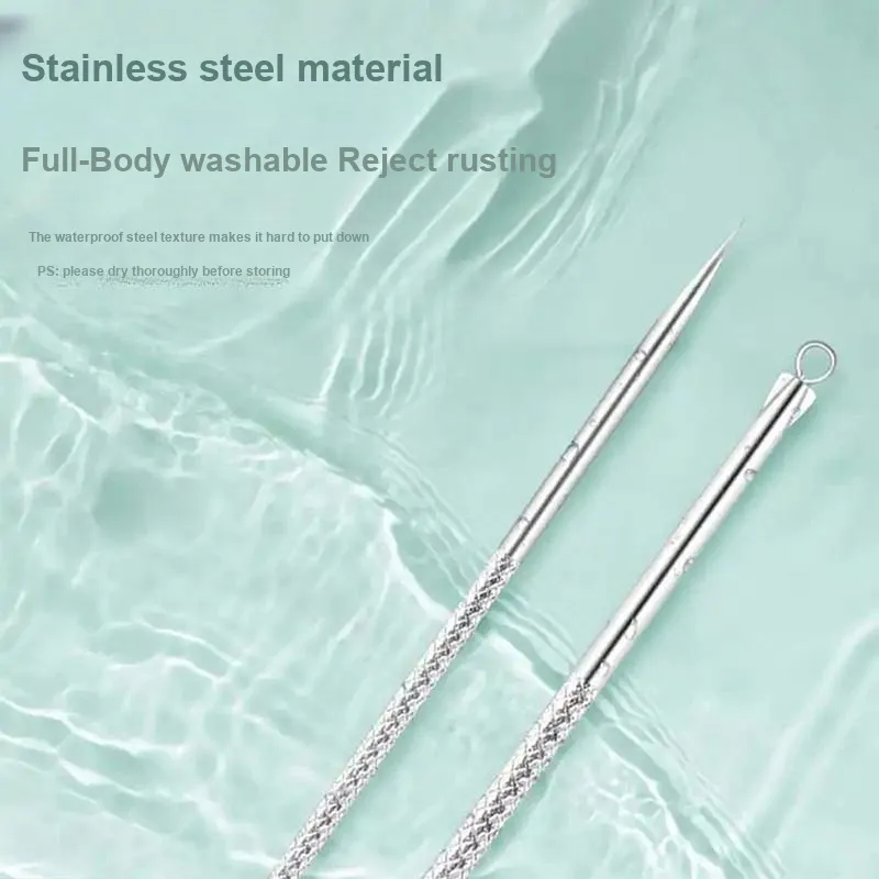 Pleasant Language Stainless Steel Pimple Extraction Tool Combination Blackhead Cell Extractor-3