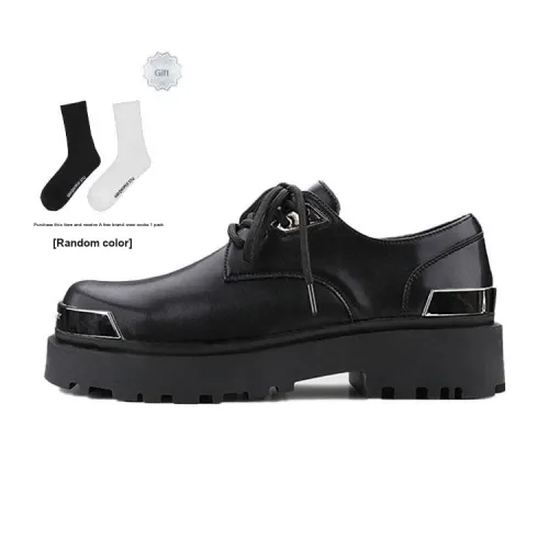 HANQIAORIJI Future Series Big Head Derby Casual Shoes Unisex Black