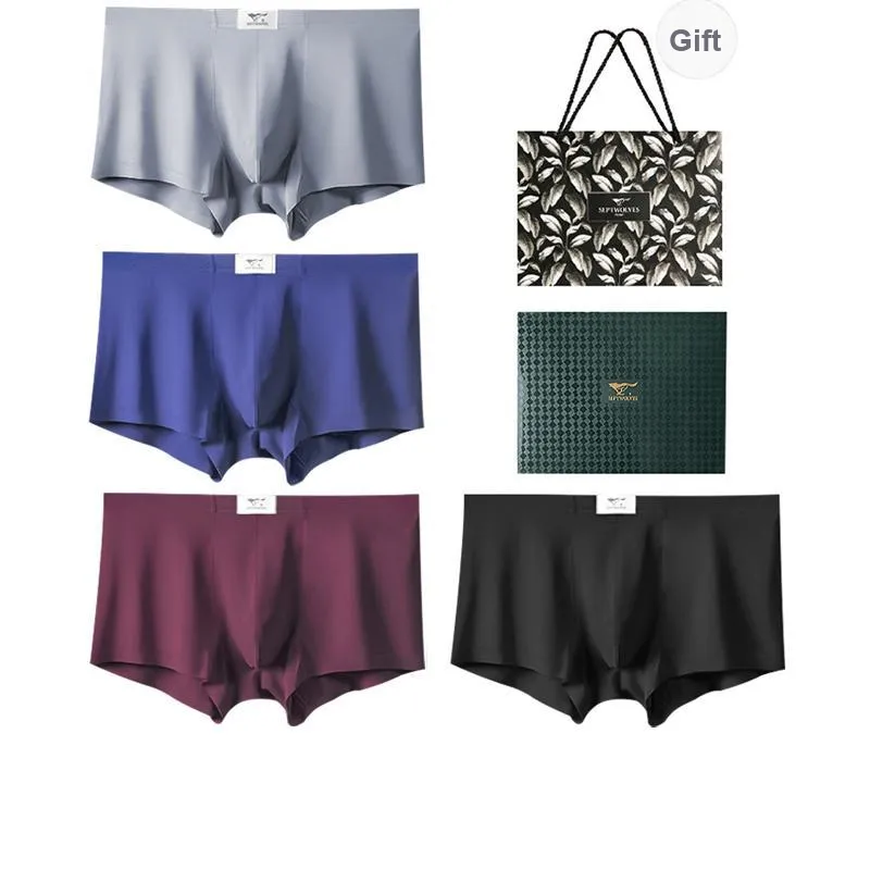 SEPTWOLVES Underwear Gift Box All Season Men's 4 Pack Gift Box Set+Shopping Bag-60