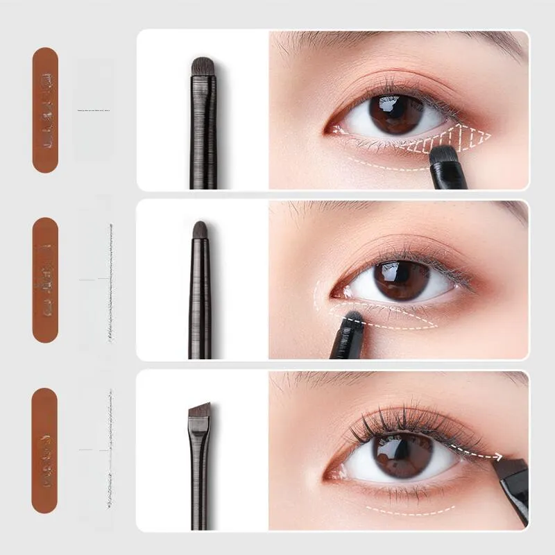 JIAOXUEFEI Soft-Bristled Eye Shadow Brush Set 6 Pcs Eyes Detail Blended Worm-Shaped Concealer Brush Cangzhou-7
