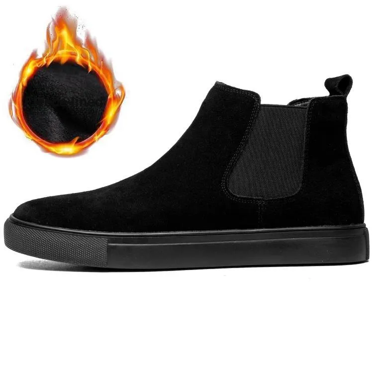 YEDANI Ankle Boots Men Black Base Single Layer Shoes/White Base Unlined Shoes-10
