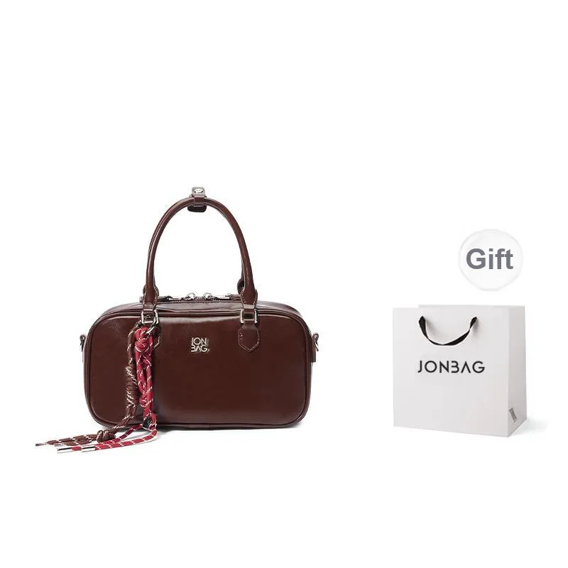 JONBAG Synthetic Leather Shoulder Bag Crossbody Bag Handbag Regular Women's Coffee Brown/Vintage Red-0