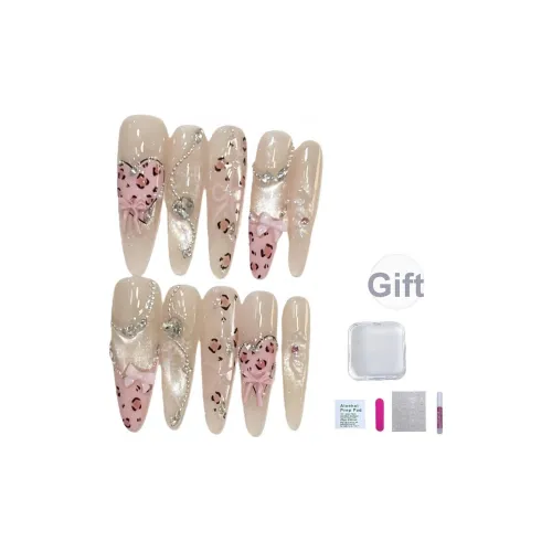 JIDUOMENG Леопардовый принт Сердце Милый стиль Мягкий Сверкающий Кошачий глаз Розовый Французский Наклейка для Ногтей