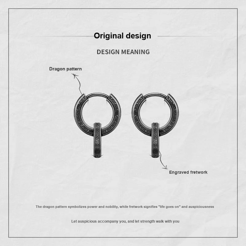 MYSH 925 Sterling Silver Earrings Men's-3