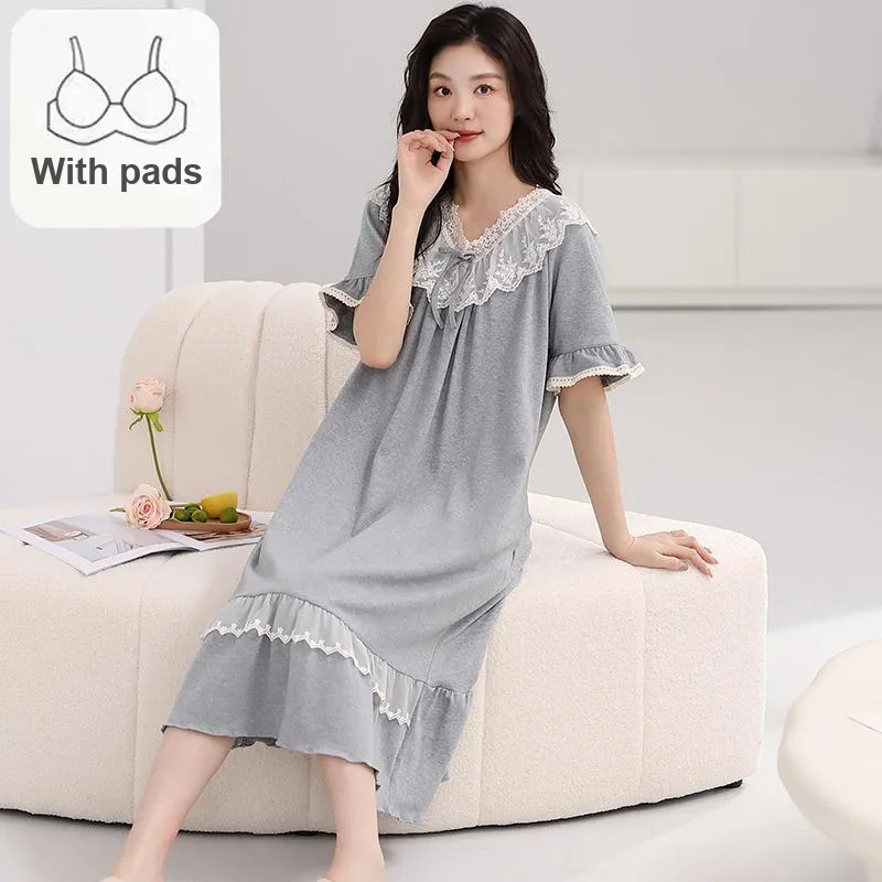 FENTENGCARE Nightgown Women's Gray-1