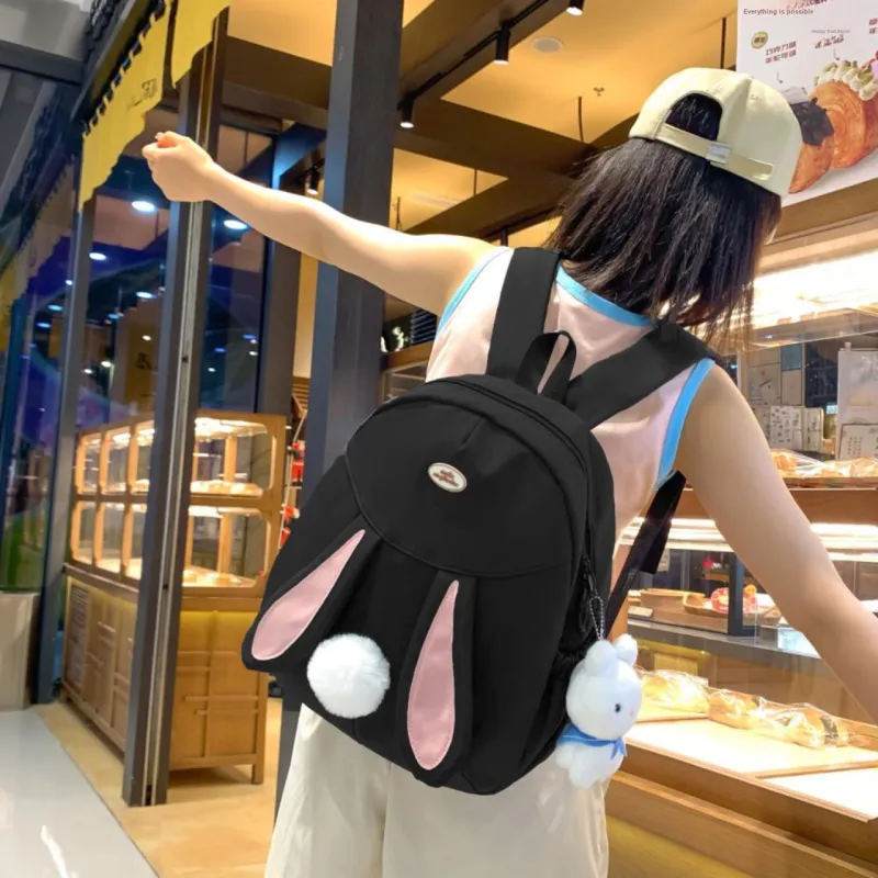 URBAN FOREST Nylon Backpack Unisex White/Black/Pink/Yellow/Blue-9