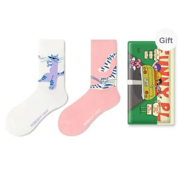 PL Mid Calf Socks Unisex Shopping Bag 2 Pack Mixed Color
