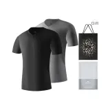 V-Neck 2 Pack (Black+Heather Gray) 2 Pcs, Great for Mixing and Matching!